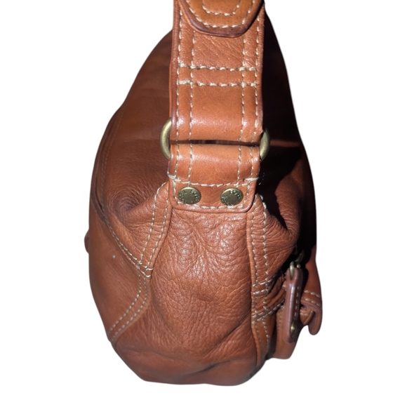 Fossil brown leather shoulder bag with ID holder,genuine leather, hobo style. - Picture 6 of 12